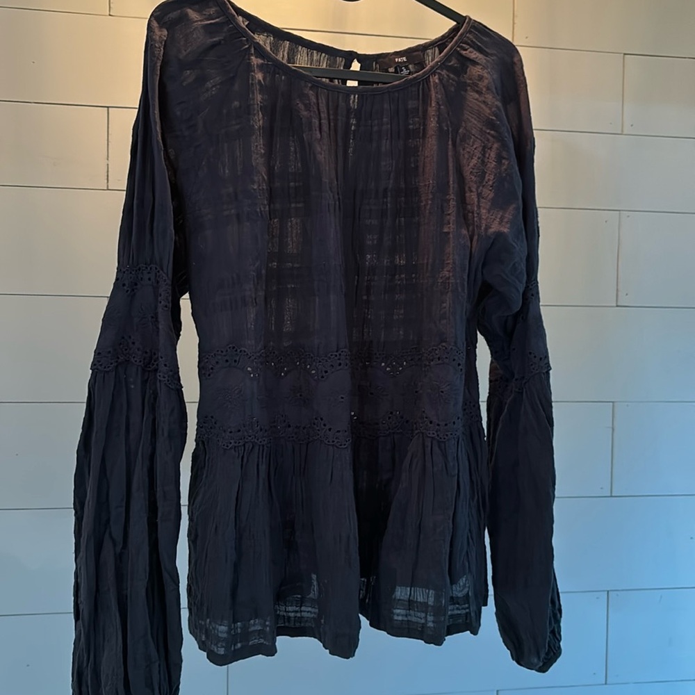 Fate sheer blouse with eyelet details